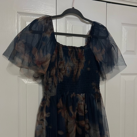 Baltic Born Navy and Brown Floral Maxi Dress - Picture 2 of 3